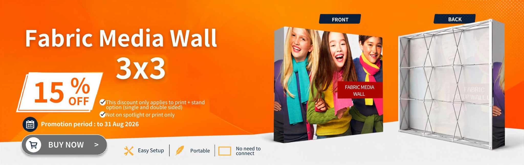 Fabric Pop Up Display [3x3] 15% Promotion