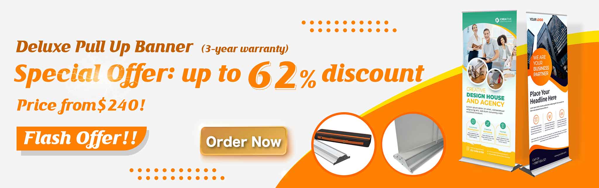 Deluxe Pull Up Banner (3-year warranty) Flash Offer!