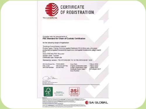 BGreen™ 環保蜂巢板擁有 FSC 認證 BGreen™ 環保蜂巢板擁有 FSC 認證
