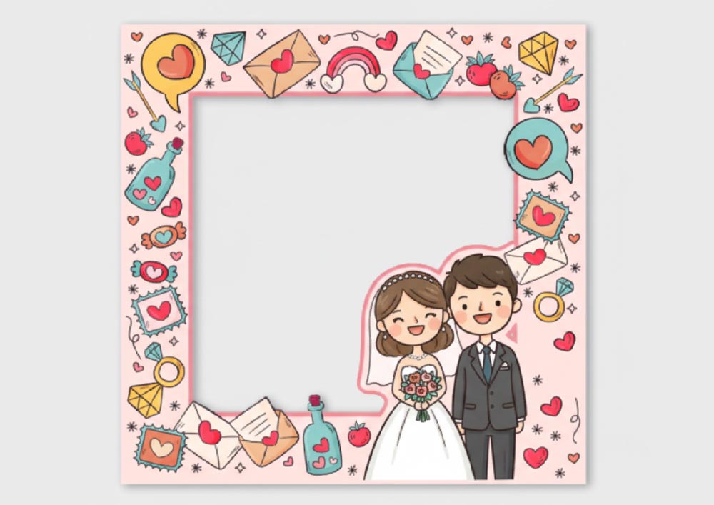 婚禮場地佈置-影相道具框-結婚影相道具